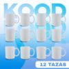 Taza de cerámica blanca sublimable / 12 Tazas + Caja Individual