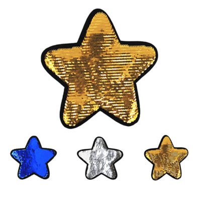 Parche de lentejuelas estrella color y blanco