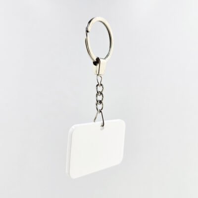 Llavero metacrilato blanco horizontal (dos caras)