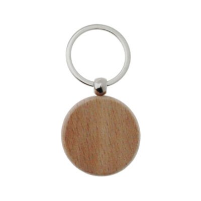 Llavero de madera redondo