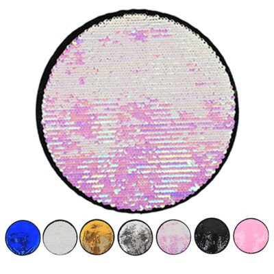 Parche de lentejuelas redondo  color y blanco