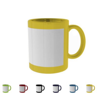 Taza con recuadro blanco
