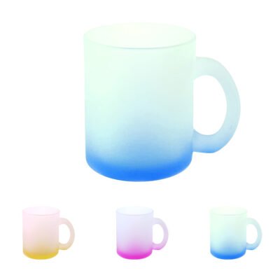 Taza de vidrio esmerilado degradado