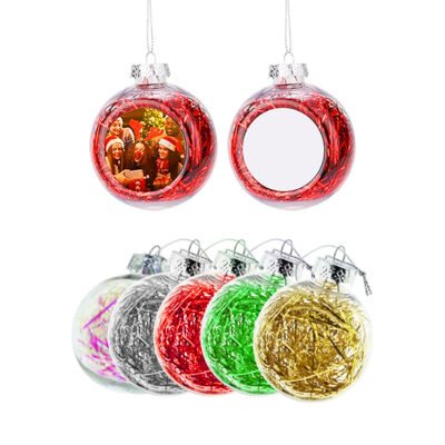Colgante de bola de Navidad con decoración plástica metalizada