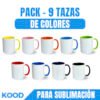 Pack - 9 Tazas de Colores para Sublimación 🎨